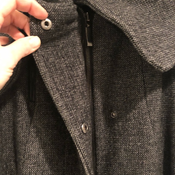 Contrast sleeve, shawl collar coat - Picture 4 of 7